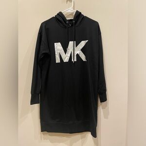 Michael Kors Black Long Sleeve Hoodie Dress, Size Medium
